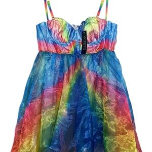 Dolls Kill Rainbow Midi Dress
